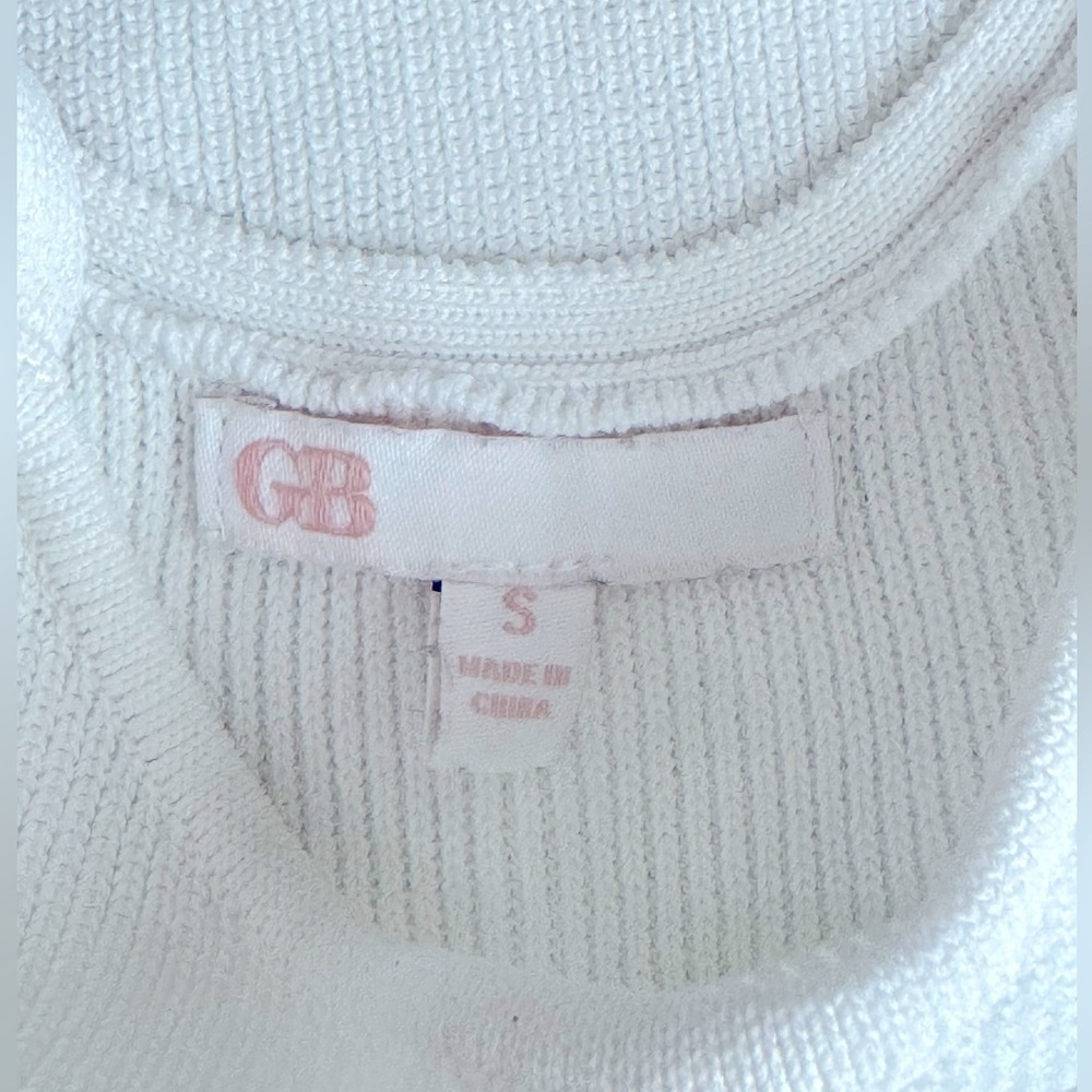 Gianni Bini Ribbed Strappy Bodysuit, White, Small - Picture 9 of 10
